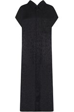 Balenciaga SWING COLLAR JACQUARD LOGO DRESS | BLACK